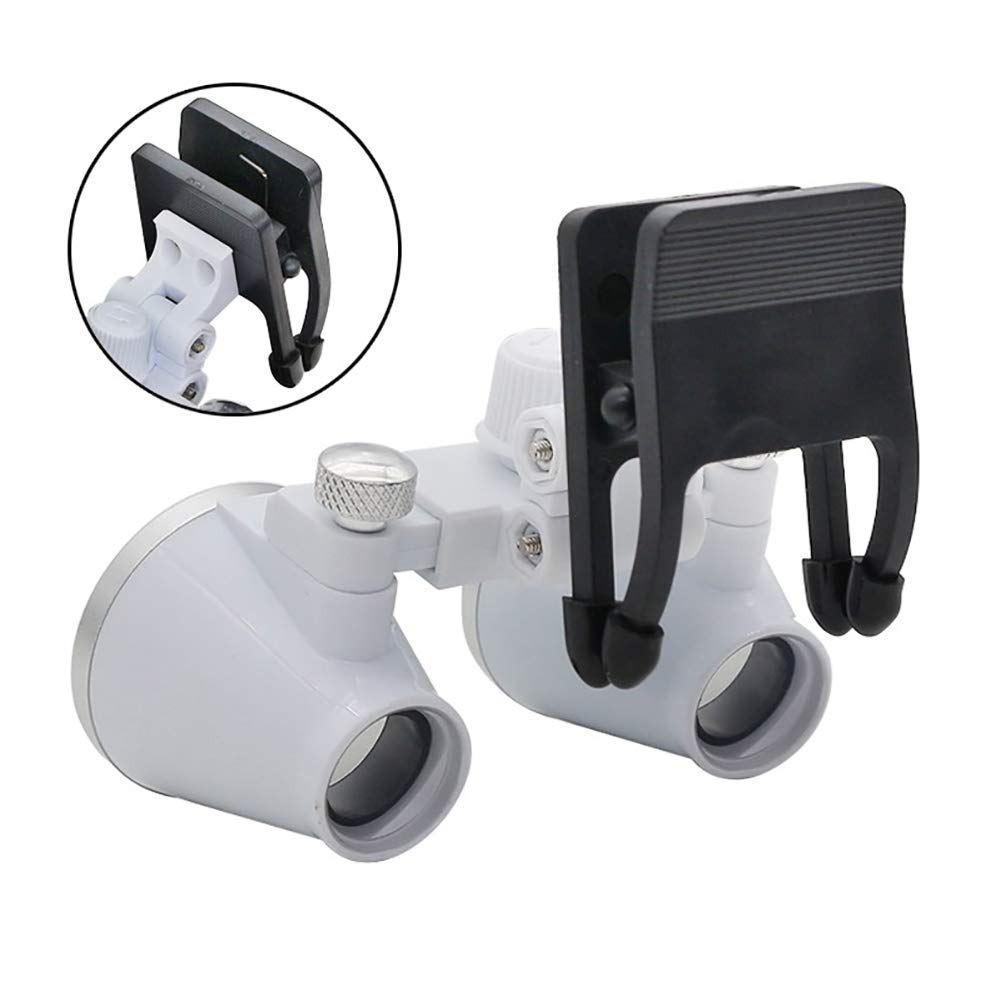 Lupa Binocular de 3,5 x 420 mm con Clip, Lupa de Laboratorio con Cabezal de Aumento y Clip para Gafas comunes.,
