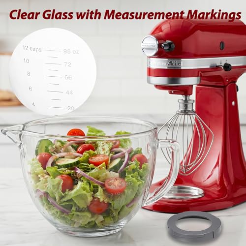Tazón de vidrio transparente Lumirio clásico 4.5 qt miniatura 6