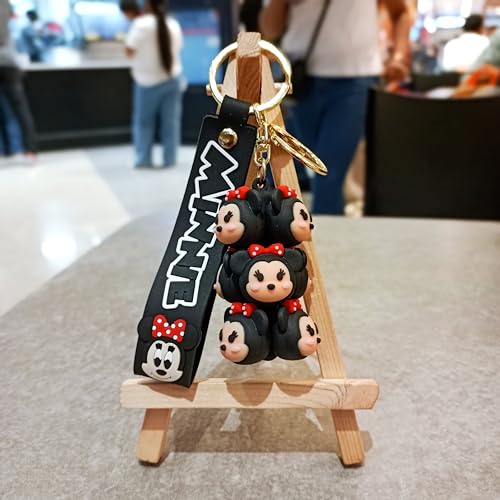 Image of Cute Cartoon Character Silicone 3D Key Chain with Strap Charm & Metal Hook, Merchandise Key Rings Gift for Kids Girls Boys Men & Women