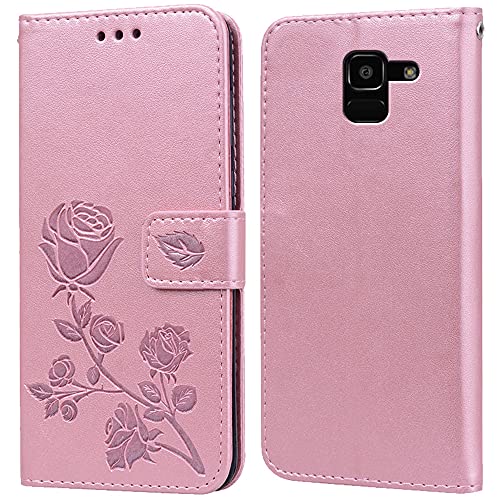 Hoesje voor Samsung Galaxy J6 2018 Hoes,Standfunctie,Kaartenvak,Siliconen beschermhoes,klaphoes telefoonhoesje Case Cover voor Samsung Galaxy J6 2018(5.6")