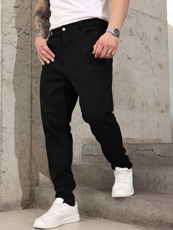 Image of London Hills Men's Regular Fit Mid Rise Cotton Jeans for Man | Straight Fit Jeans for Man | Pant | Mens Bottom Wear | Pants | Jean's for Men | Jins Pant for Men | Denim Jeans