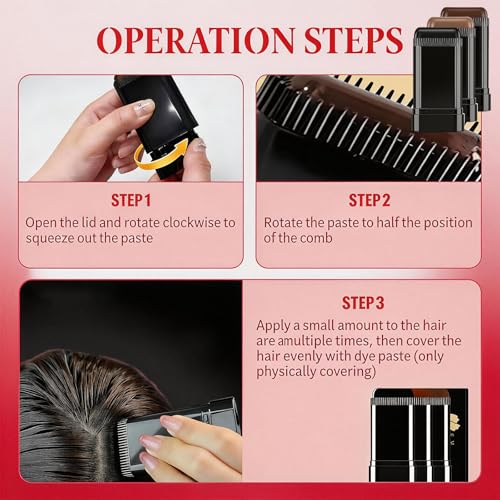 3 Pzs Barra Tinte para Cabello con Clips Dentado miniatura 3