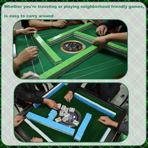 Lyreh 4 piezas mezclador de fichas Mahjong plástico verde miniatura 3