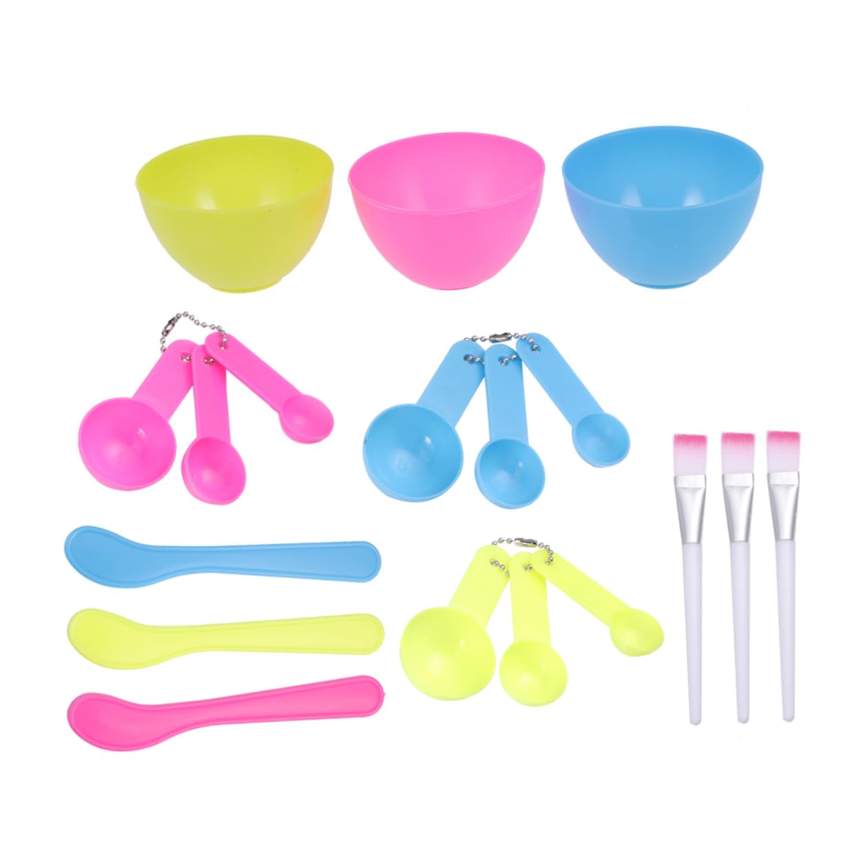Didiseaon Diy Facial Mask Tools 3 Sets 4pcs Bowl Brush Stick Spoon Kit Face Mask Spa Tool