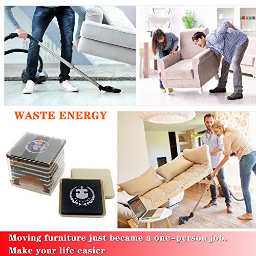 Furniture Sliders Flerise Furniture Moving Kit Reusable Felt Movers For Carpet And Hardwood Square Floors Sliders Pads 8 Pack (Carpet Slider Pads 4“) #TOP4