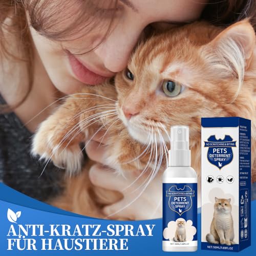 50ml Katzenabwehrspray,Natürliches Anti Kratz Spray Katzen,Fernhaltespray Katze für Innen und Außen,Against Urination&Scratching,Effektiven Katzenabwehr,Ohne Flecken & Rückstände