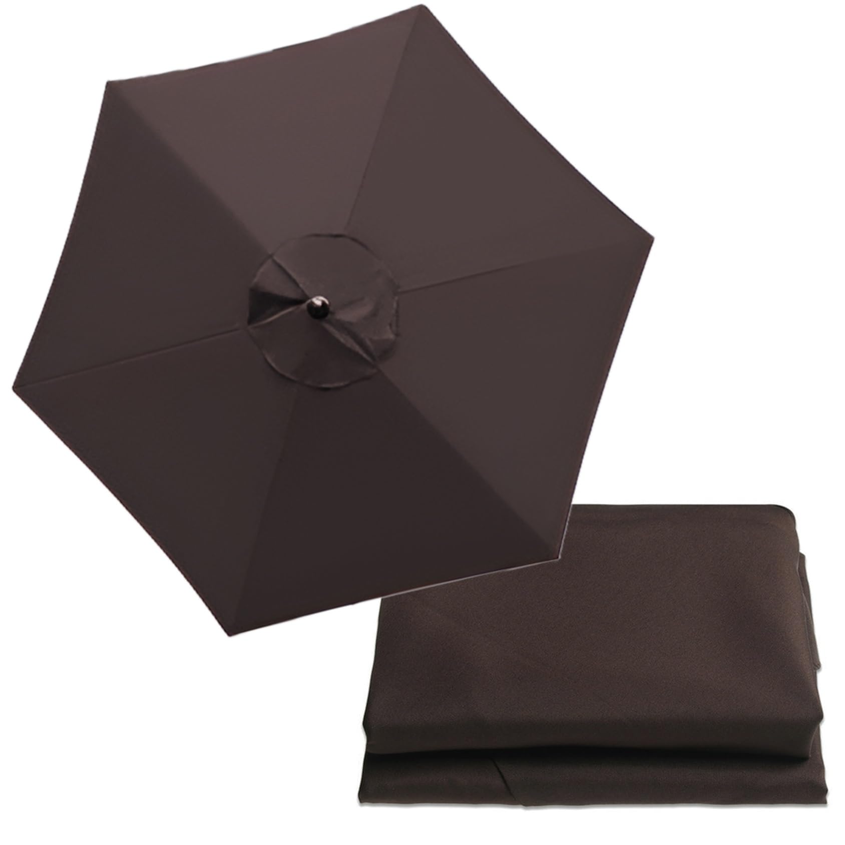 9.8ft/300cm Patio Umbrella Replacement Canopy 6 Arms/8 Arms Replacement Parasol Canopy Cover Replacement Cloth For Cantilever Umbrella(Color:Brown,Size:6 ribs-2.7m(8.8ft)) — image 1