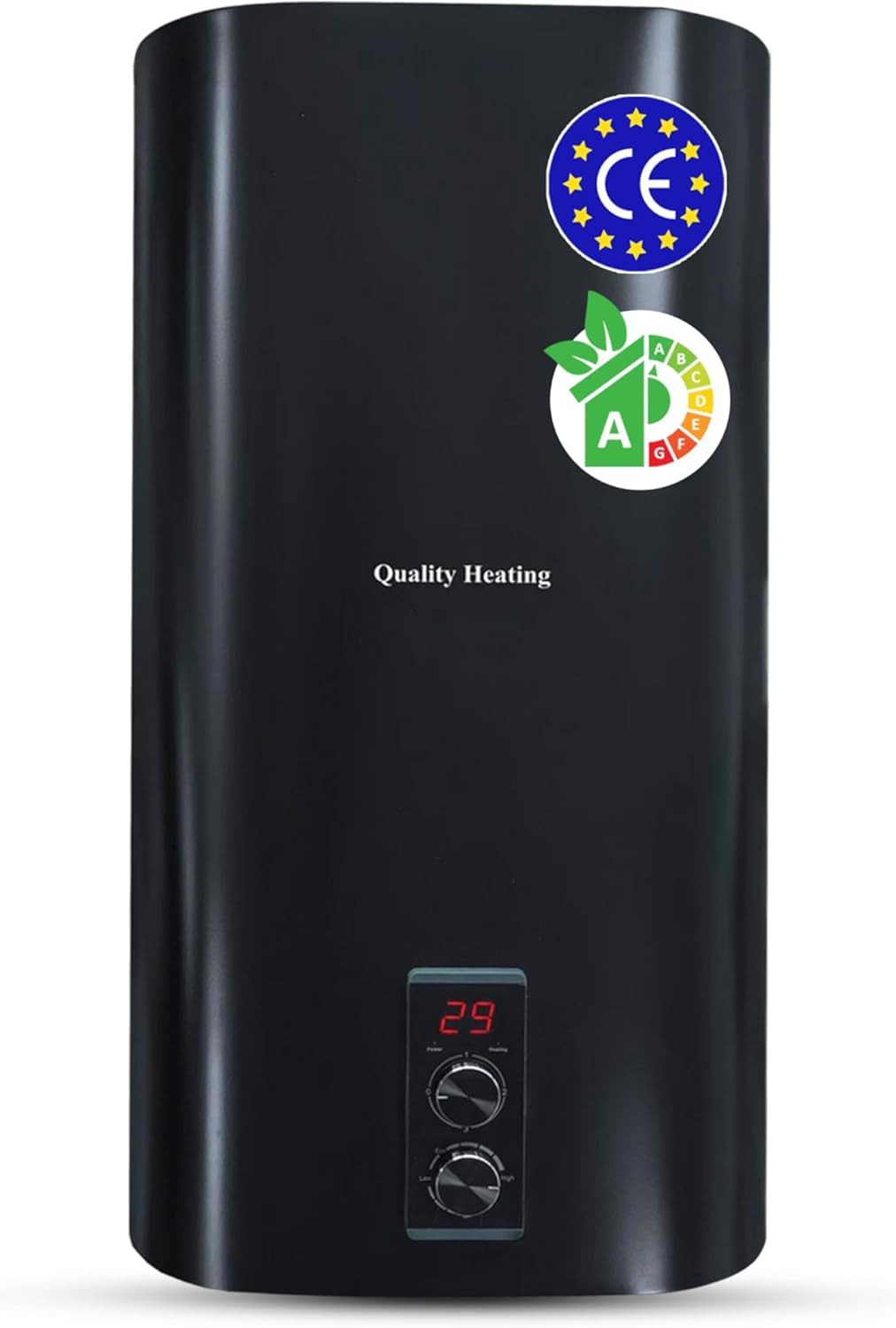 Termo eléctrico 100L Quality Heating control mecánico 2000W calentador agua mural negro aislamiento 40mm alta eficiencia para baño cocina hogar uso diario instalación pared
