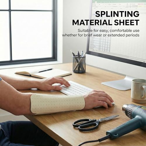 Image of 1 Pcs Splinting Thermoplastic Material Sheet 1 /8 inch x 18 inch x 24 inchLarge Beige Splinting Material 1% Perforated Single Sheet for Experienced Splinters Brace Novice Foot Finger Wrist Elbow