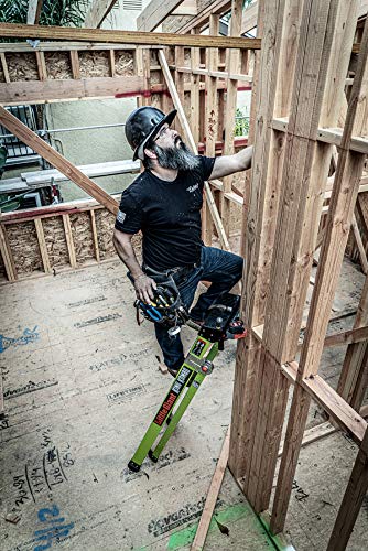 Little Giant Ladder Systems 13610-001 Green King Kombo Pro 6' A frame 10’ Extension-Hi-Viz Type 1AA, 6 Ft