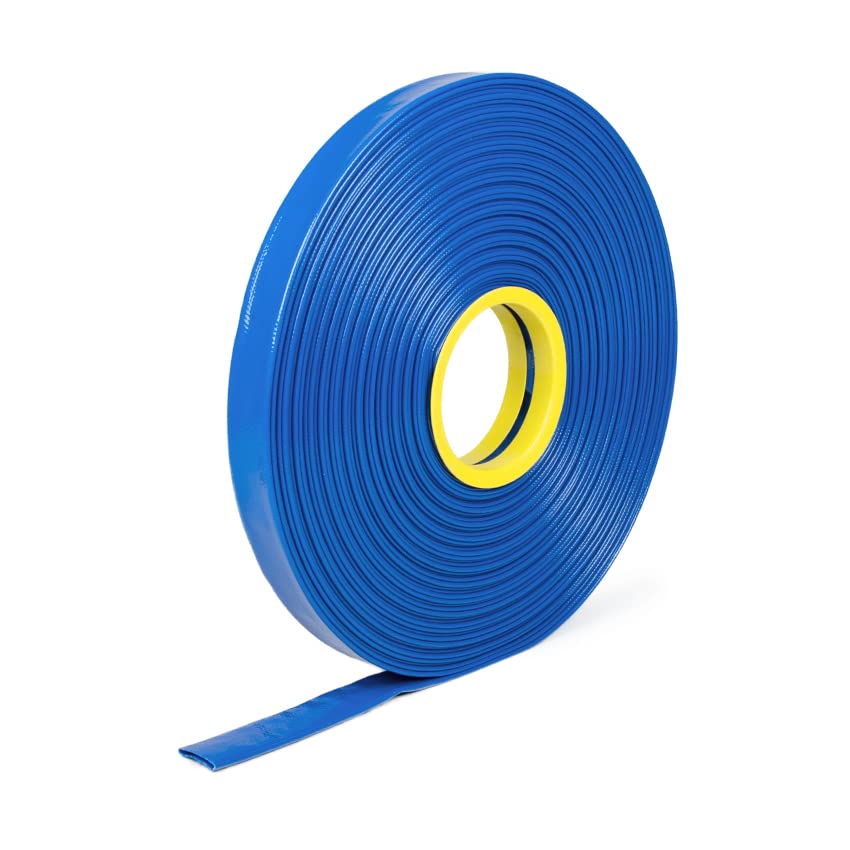 PVC Flachschlauch DN=20mm supreme mit zwei Schlauchschellen (L=50m)- Ablaufschlauch - Abflussschlauch