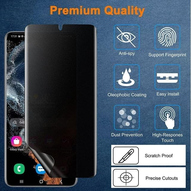 Image of Techsage Privacy Screen Protector Film Compatible with Oneplus 11R,45 Degree Anti Spy, Bubble Free, Self Healing Unbreakable Full Coverage Membrane - Transparent [Not Tempered Glass]