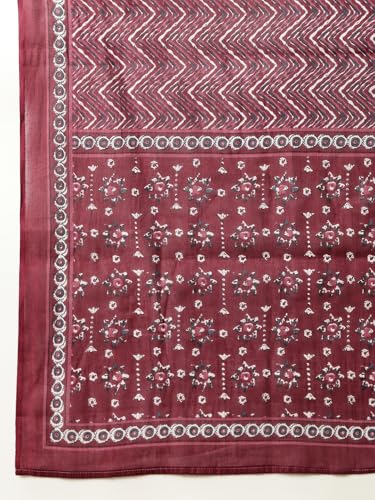 Image of Vbuyz Women Floral Print With Mirror Work Cotton Kurta Palazzo With Dupatta