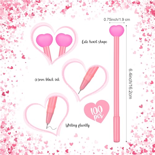 Set de 100 bolígrafos de gel corazón para San Valentín miniatura 2