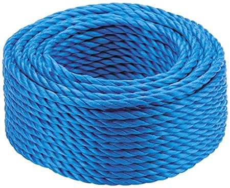 EGSBlue Nylon Rope | Polypropylene | Construction | Boating | 6mm x 25m | Nylon Braided Cord Rope