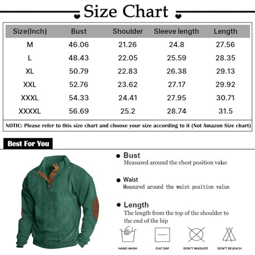 Topassion Herren Strickpullover mit Knopfleiste Stehkragen Cord Poloshirt Langarm Ellenbogenschoner Arbeitspullover Patchwork Pullover ohne Kapuze Sweatshirt Basic Winterpullover(Light Gray,L)