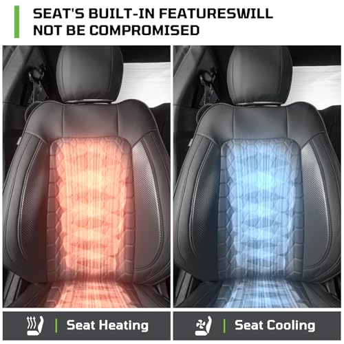 Image of Custom Leather Car Seat Covers for Ford Mustang 2015-2023 Coupe,Black