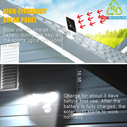 ZOFO Solarlampen für Außen mit Bewegungsmelder, Solar Led Strahler, Verstellbaren Solar Aussenleuchte für den Außenbereich, Superhelle 1800LM, 5000K, IP65 Wasserdichte Solar-Sicherheitsleuchte - Image 3