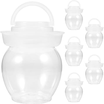 6pcs 200ml Sealing Fermenting Pickle Jars with Airlock for Vegetable Pickling and Food Storage Household Kitchen Containers