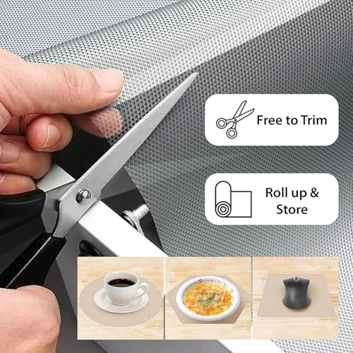 Image of DEVAR Kitchen Shelf Liner Roll for Fridge Drawer Cabinet, Anti Slip Waterproof Washable Mat for Refrigerator Shelves and Kitchen Storage, Cut to Size Multipurpose Cupboard Rack Protector Liner White