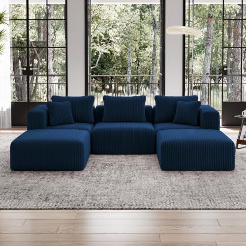 Image of Avenco 106-inch U-Shaped Modular Sectional Sofa Couch with 2 Ottomans