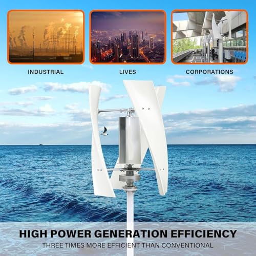 Generador eólico vertical de 8000W-48V e infraestructura vial con turbina Helix trifásica 4