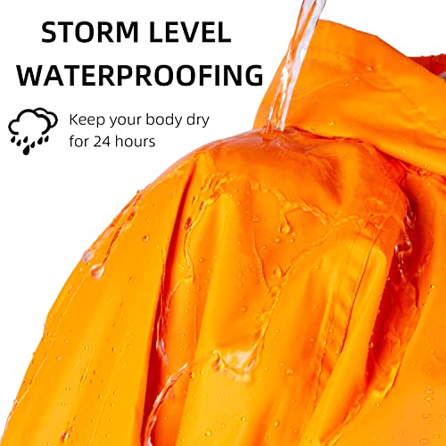 Image of Coralrain Long Hooded Raincoat Safety Waterproof Emergency Rain Jacket Poncho for Men Women Adults