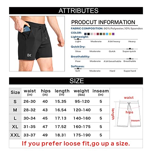 Brokig Men's Lightweight Gym Shorts,Bodybuilding Quick Dry Running Athletic Workout Shorts For Men With Pockets(Black, Medium) #TOP5