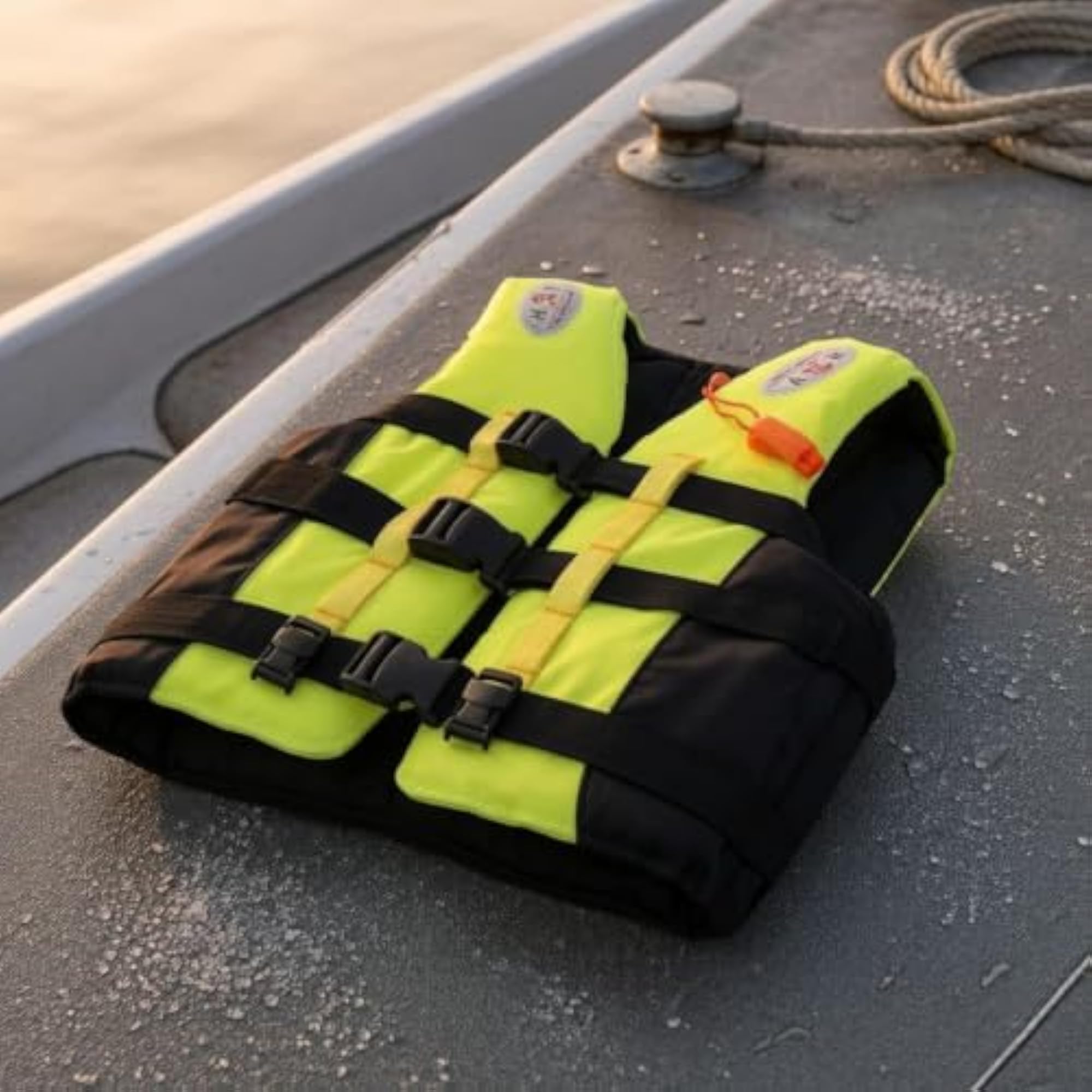 High-Visibility Adult Life Jacket Vest, Sleeveless Padded