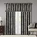 Madison Park Aubrey 2 Panel Curtain Faux Silk Paisley Jacquard, Rod Pocket Curtain for Living Room, Kitchen, Room Darkening Window Drape for Bedroom and Dorm, 2-PK 50x108, Black