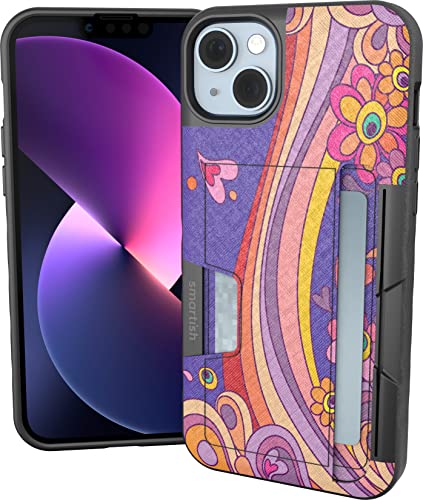 Image of Smartish iPhone 14 Plus Wallet Case - Wallet Slayer Vol. 2 [Slim + Protective] Credit Card Holder w /Kickstand - Drop Tested Hidden Card Slot Compatible w /Apple iPhone 14 Plus - Groovy, Baby