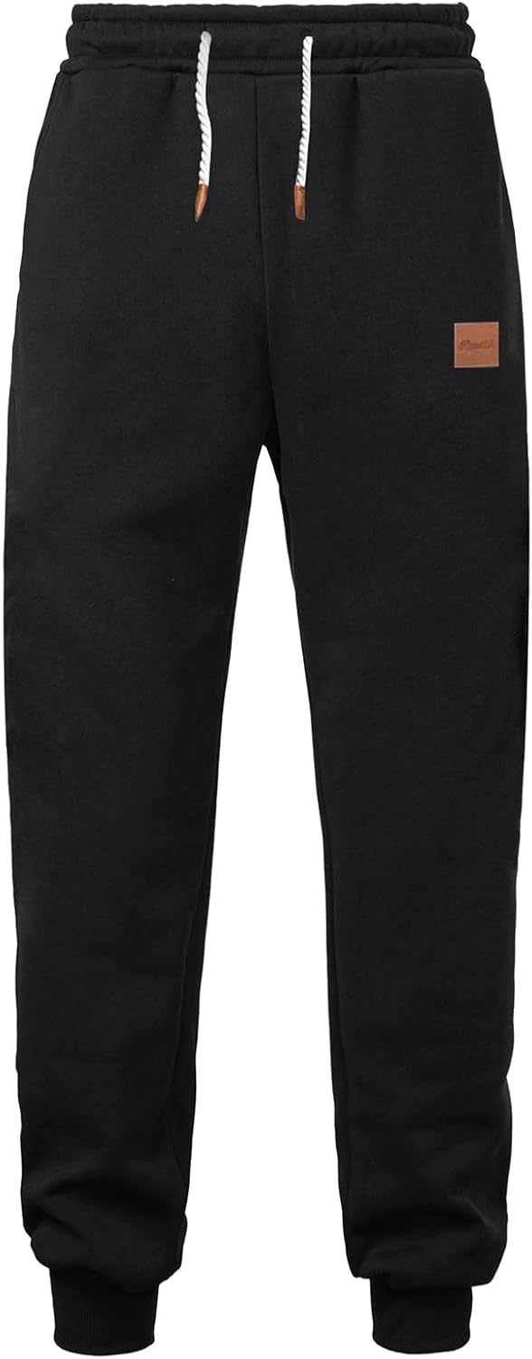 PIDOGYM Men's Fleece Sweatpants Heavyweight Elastic Waist Tapered Joggers Workout Running with Pockets - Image 3