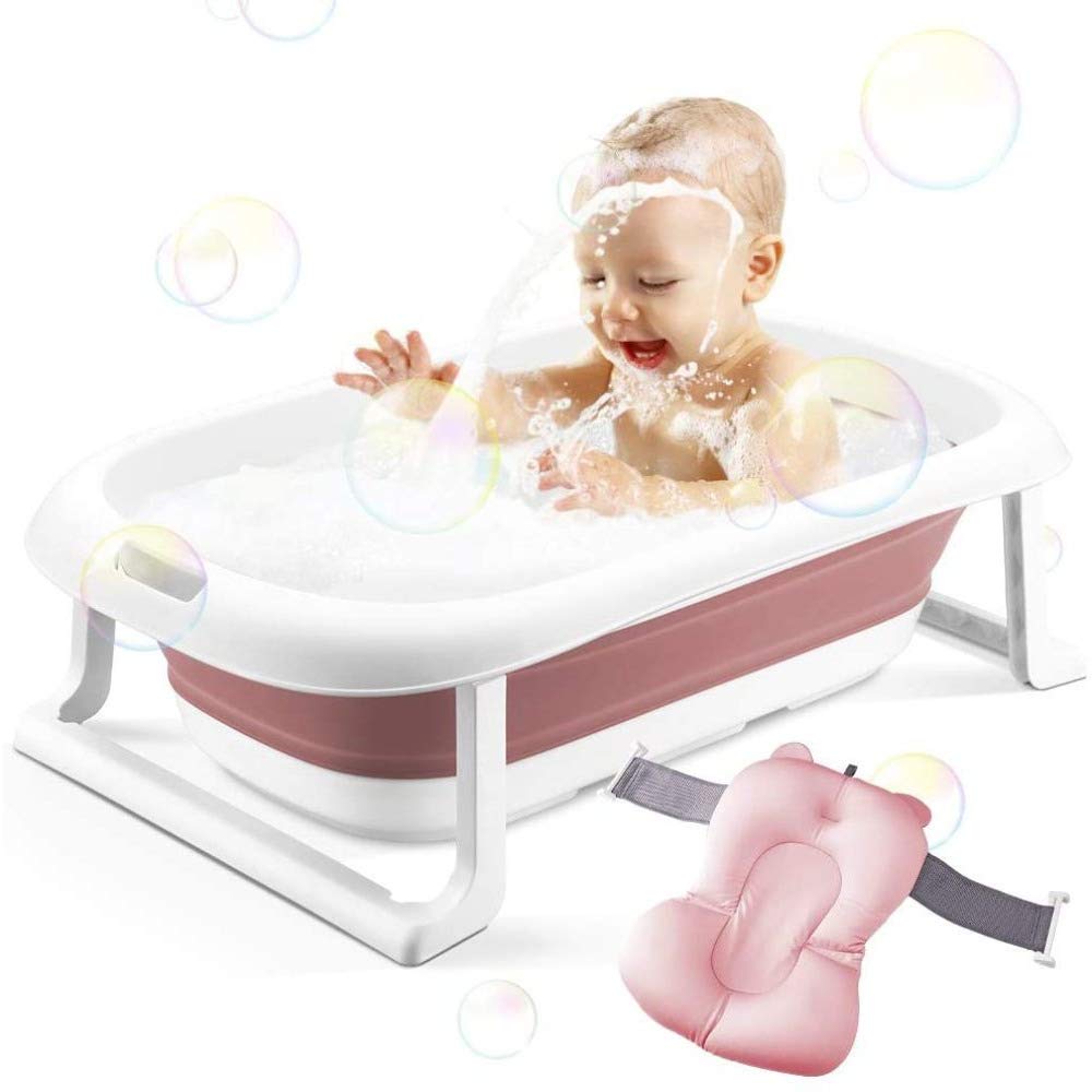 Bañera Plegable Portátil, SPA Niños Plástico Antideslizante para Ducha, Mantenimiento Eficiente De La Temperatura 84x48.5x20cm,Pink