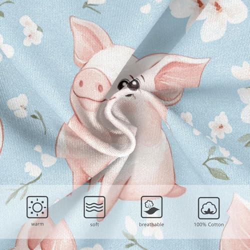 Wusikd Cartoon Pig Flowers Boys' Underwear Cotton Watercolor Boys Briefs Soft Toddler Underwear 2T3