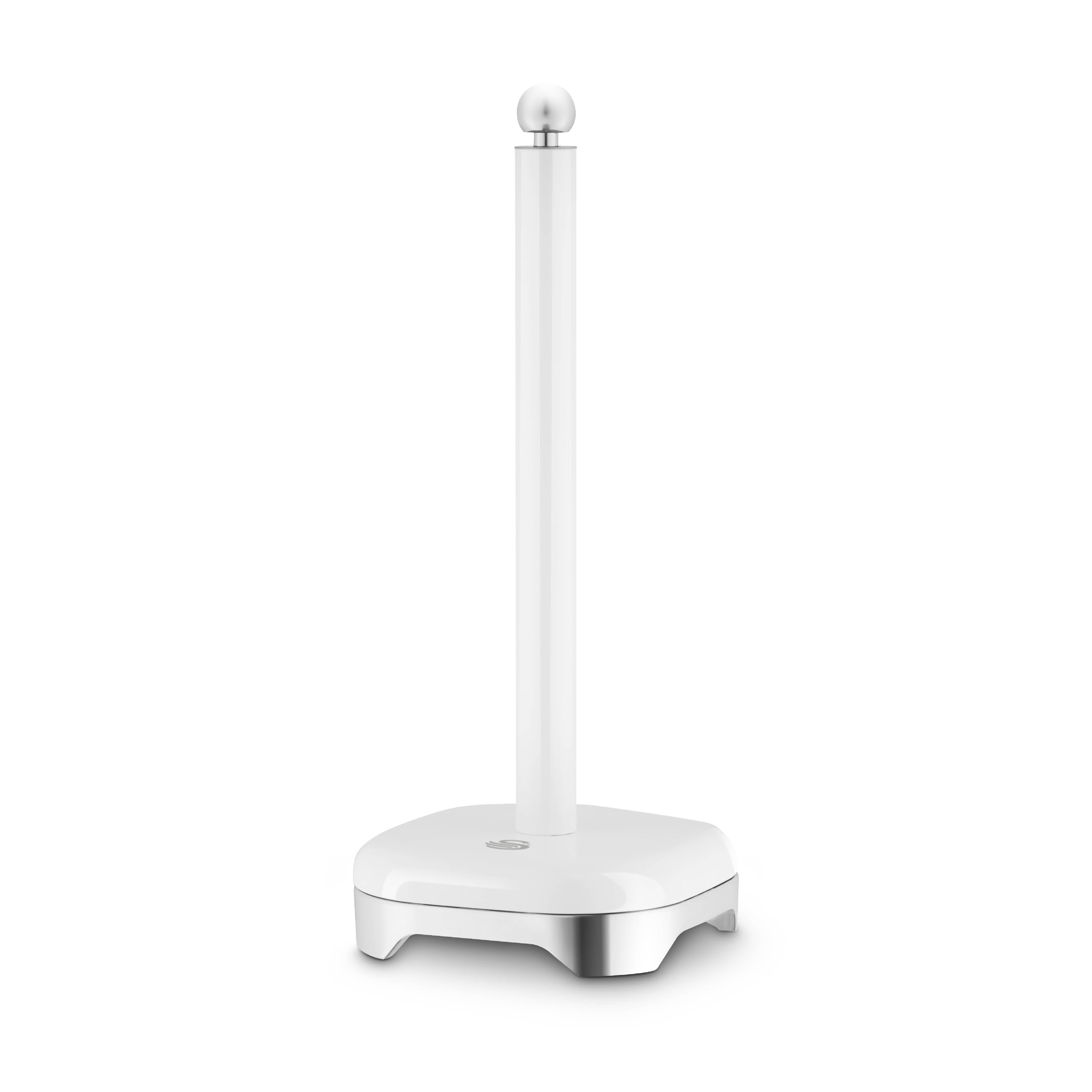 Swan Solace Towel Pole, Durable Iron Body Cleans Easily and Resists Scuffs, Weighted Base, White, SWKA18542WHT