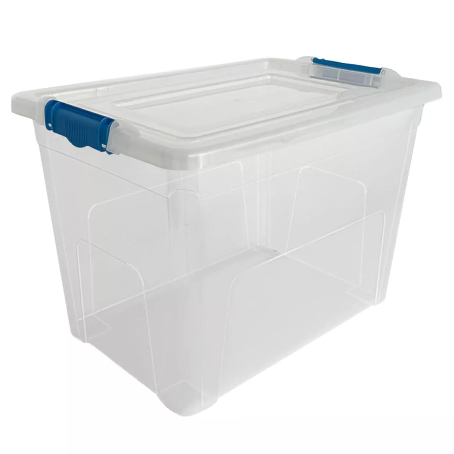 Stash'd Storage Pack Of 1 Stash’d Storage 50L Or 80L Storage Boxes With Lids - Stackable Clear Plastic Boxes With Clip-Lock Lid - Durable & Multipurpose Storage Box For Home, Office & Garage Organisation (, 80 Litres)