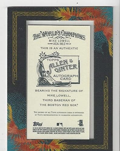 Mike Lowell Autographed Framed Allen & Ginter Mini Collectible Baseball Card - 2009 Topps Allen & Ginter Baseball Card #AGA-MLO (Red Sox) Free Shipping