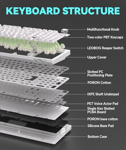 Image of SOLAKAKA KI99 Pro 96% Wireless Mechanical Keyboard, RGB Gaming Keyboard, Hot-Swappable Pre-Lubed Switches, Gasket Structure Creamy Keyboards for Gamer /PC /Laptop (White)