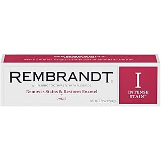 REMBRANDT Intense Stain Whitening Toothpaste With Fluoride, Removes Tough Stains, Rehardens And Strengthens Enamel, 3.5 Ounce - (Pack of 2)