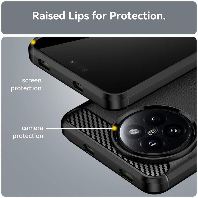 Image of NPRC Hybrid Ultra Slim Protective Case TPU Non-Slip Carbon Fiber Texture Shockproof Case Cover for Redmi 14 civi - Black