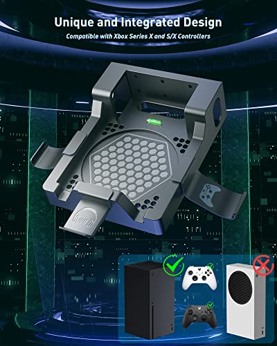 Wiilkac Wall Mount For Xbox Series X, 4 In 1 Wall Mount Kit For Xbox Series X With Two Controller Holders & Headphone Hook, Integrated And Ventilation Design, Console Can Face Forward #TOP6