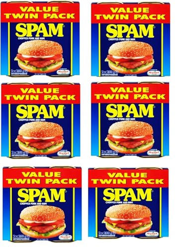 Spam Chopped Pork & Ham contains (12 cans) 6 x 2x200g (6 Pack Bundle) -Hormel Spam - Delicious and Versatile