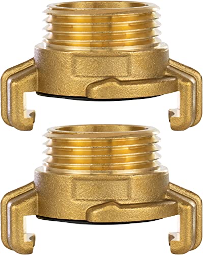 Poppstar 2x Raccord Rapide en Laiton 1 pouce Filetage Mâle (filetage G 1 avec raccord à griffes système Geka)