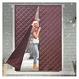 Cortina de puerta de invierno, magnética, resistente al viento, aislamiento acústico, para evitar el frío aire acondicionado, separación portátil, fácil instalación (Ancho 95 cm, alto 205 cm)