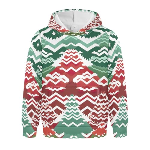 Kids Hoodies Sweaters Christmas Xmas Trees Hooded Sweatshirts with Big Pockets for Boys Girls B0400318