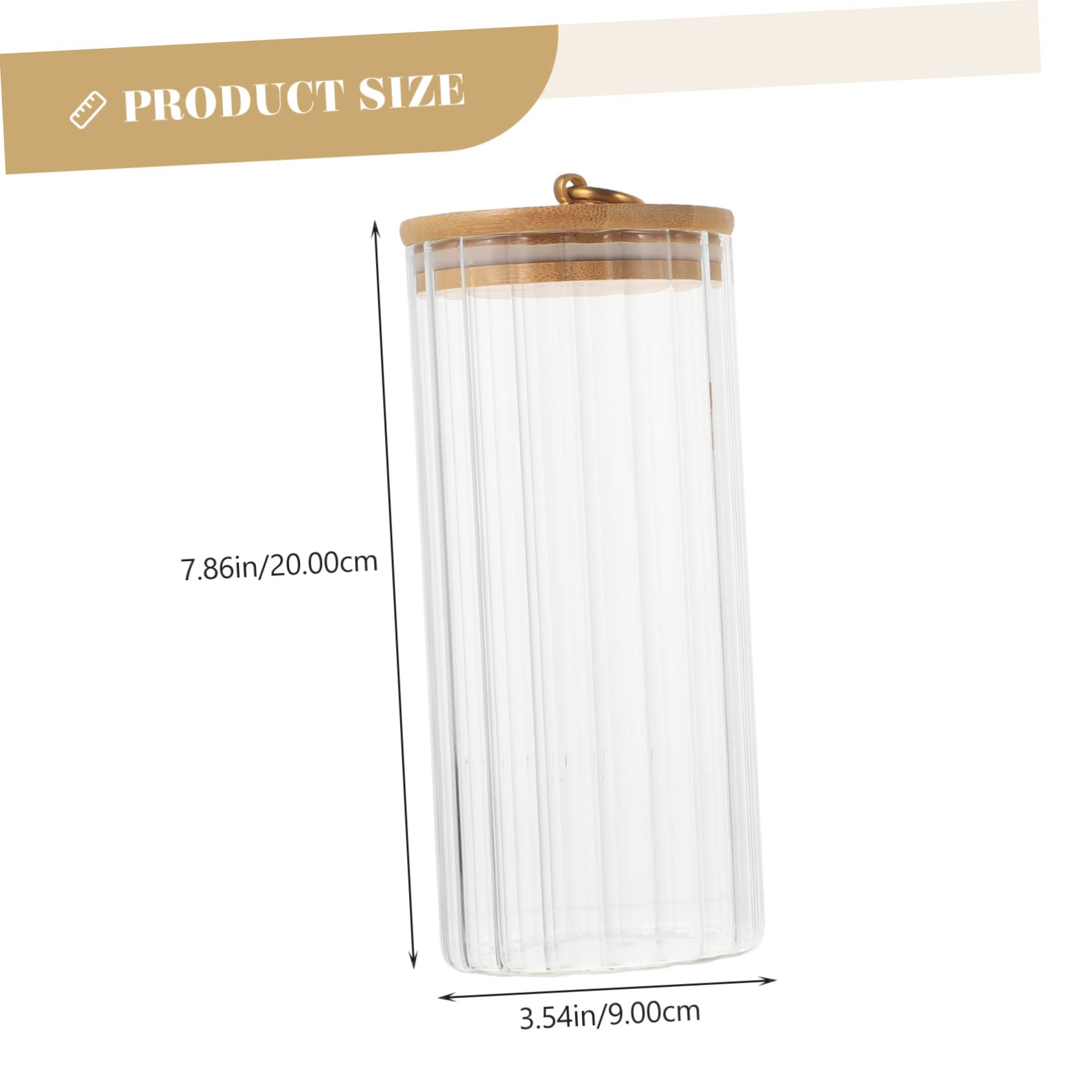 PRETYZOOM Set 3 Contenitori con Coperchio per Alimenti in Vetro Trasparente con Coperchi in Bambù Ermetici per Cucina, Capacità 550ml, 850ml e 1150ml, per Conservare Tè e Spezie