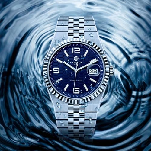 Image of Carlton London Rover Men Analog Watch, Round Dial, Stainless Steel Strap, Quartz Movement, 40 mm Case, Premium Wide Strap Design, 30M Water Resistant, Casual Formal Wear