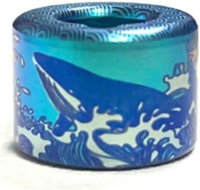 Colorful Whale Sea TC4 Geometry Cylindrical Square Paracord Knife Beads,Titanium EDC DIY Bracelet Outdoor Tool Backpack Flashlight Car Keychain Pendant Zipper Accessories