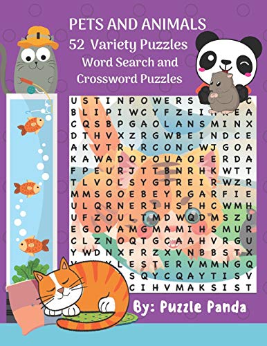 Pets and Animals 52 Variety Puzzles: Word Searc... B089CSNFXZ Book Cover