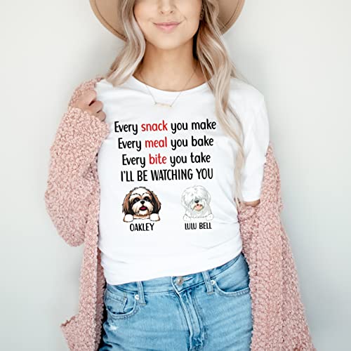 Levy Paw Personalized Dog Memorial Shirt Every Snack You Make Cute Dog Lover Gift (2 Dogs) #TOP2